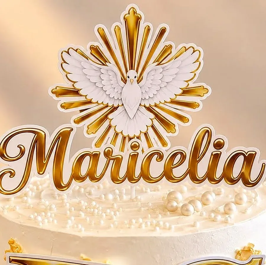 Bolo branco e dourado — Espírito Santo